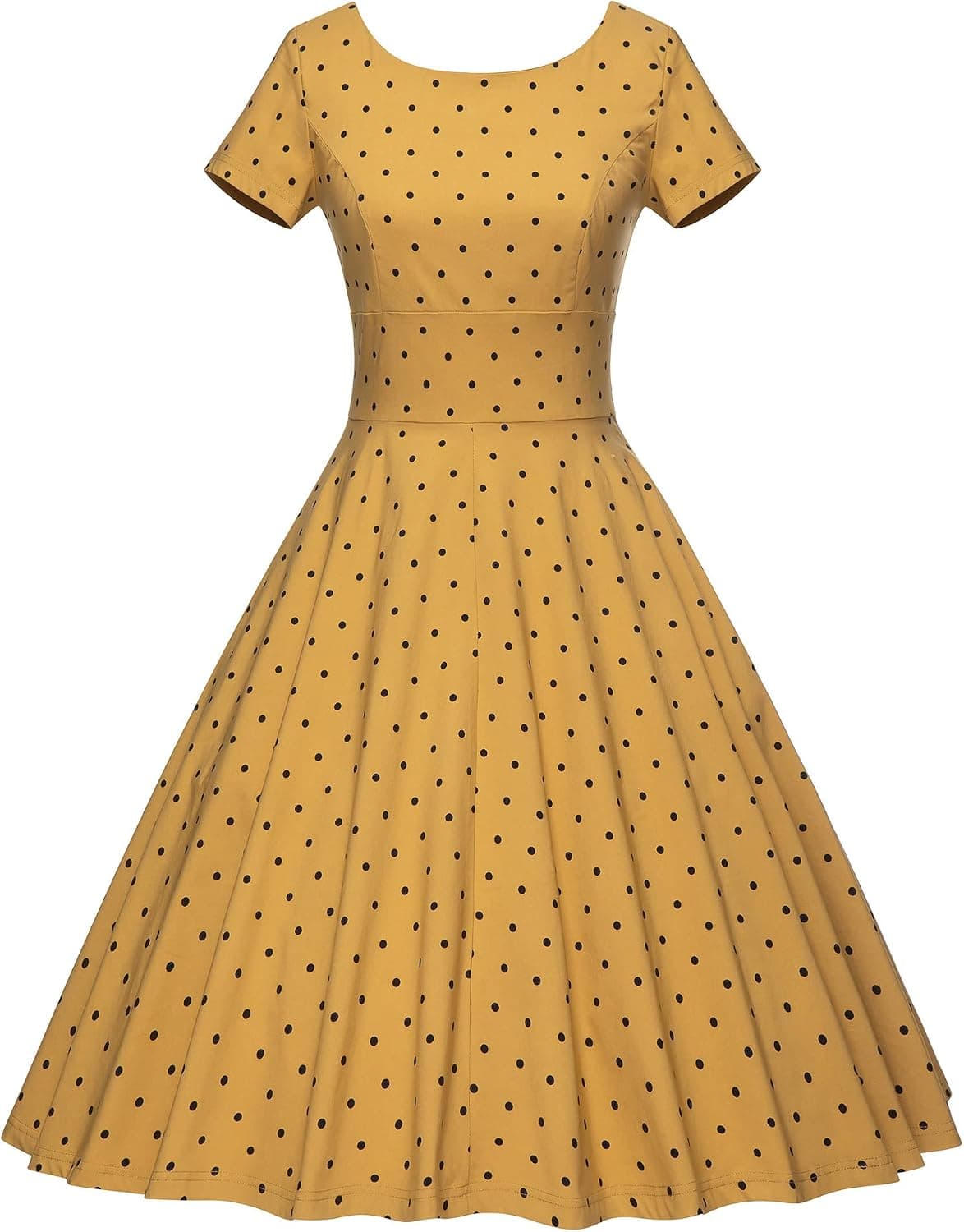 GownTown Women's 1950s Vintage Dresses Short Sleeves Cocktail Stretchy Party Dresses with Pocket