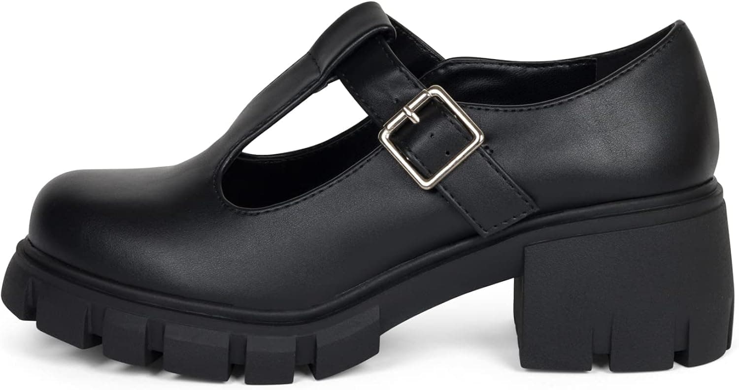 Kassie Daniela ~ Magic ~ Mary Jane Shoes Women Chunky Heels for Women Round Toe Pumps Dress Shoes