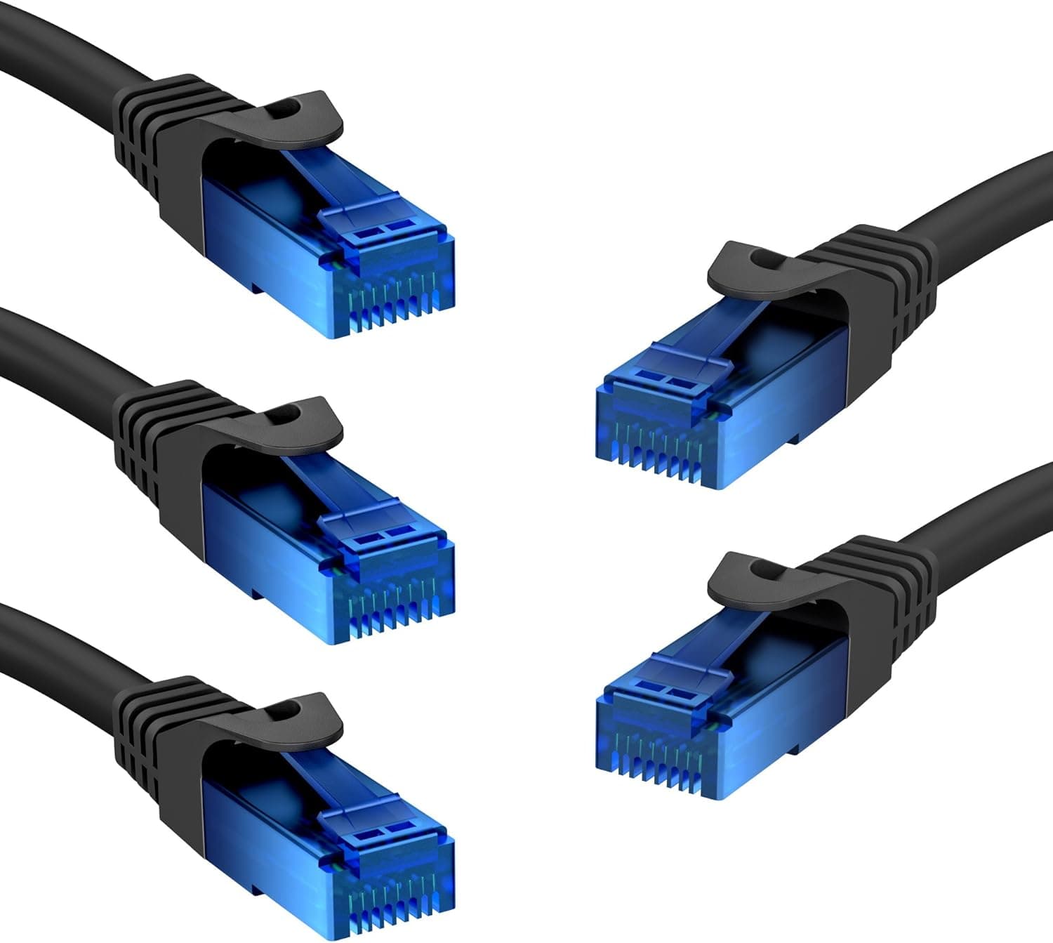 Ethernet Cable – 6ft x5 – Internet, Patch & Network Cable with Break-Proof Design for Maximum US Internet speeds (Ideal for Gaming/Networks/LANs/Router/Modem/Switch, Blue RJ45 Plug) by CableDirect