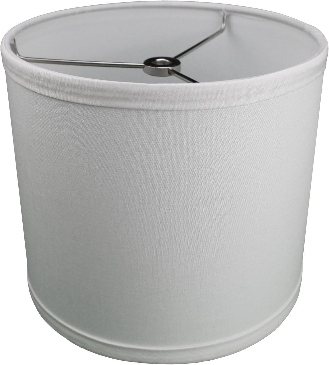 FenchelShades.com 8" Top Diameter x 8" Bottom Diameter 7" Height Cylinder Drum Lampshade with Washer (Spider) Attachment USA Made (White)