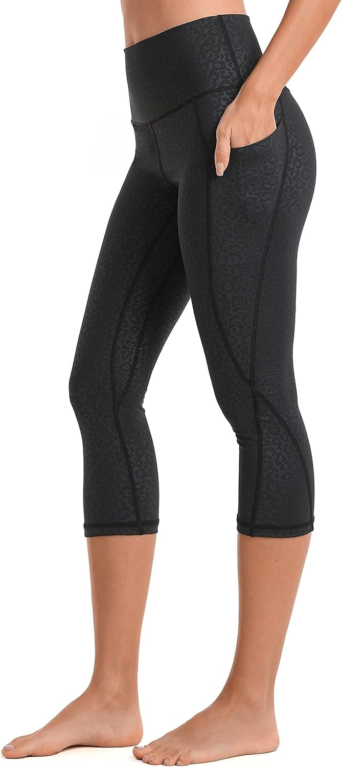 Sunzel High Waisted Workout Leggings with Pockets for Women, Buttery Soft Capri Yoga Pants Tummy Control Athletic Gym Tights