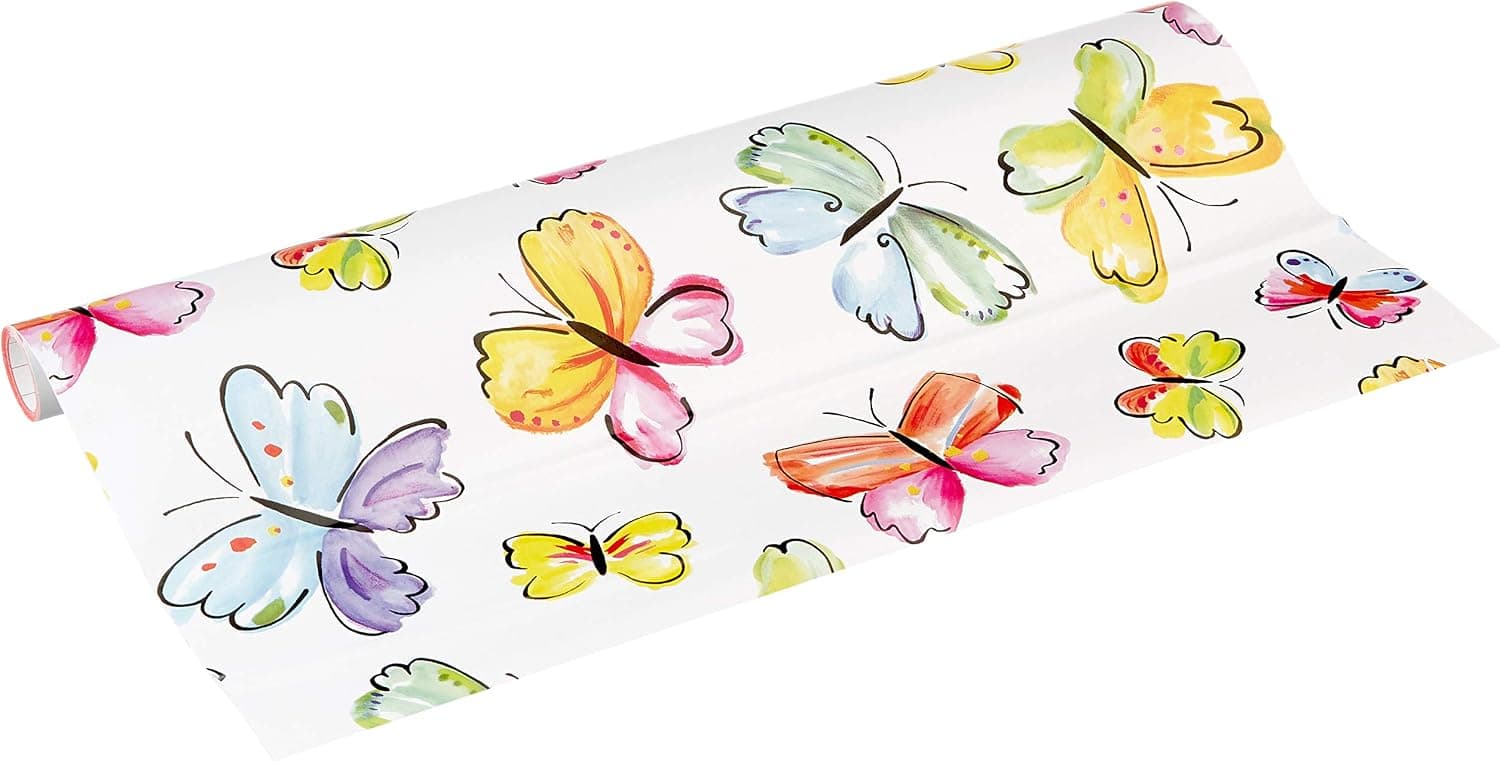 d-c-fix Peel and Stick Contact Paper Butterflies/ Papillion Decor Look Self-Adhesive Film Waterproof & Removable Wallpaper Decorative Vinyl for Kitchen, Countertops, Cabinets 17.7" x 59"