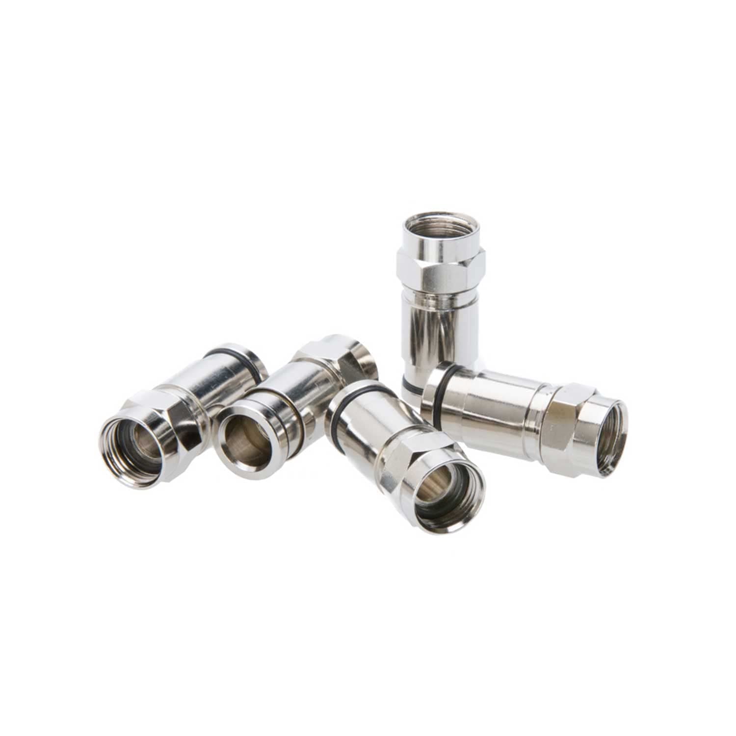 SATMAXIMUM RG6 F Type Compression Connector Fitting Coax Coaxial Adapter All Metal Plug for Satellite & Cable TV - 20 PCS