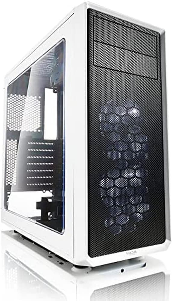 Fractal Design Focus G - Mid Tower Computer Case - ATX - High Airflow - 2X Fractal Design Silent LL Series 120mm White LED Fans Included - USB 3.0 - Window Side Panel - White
