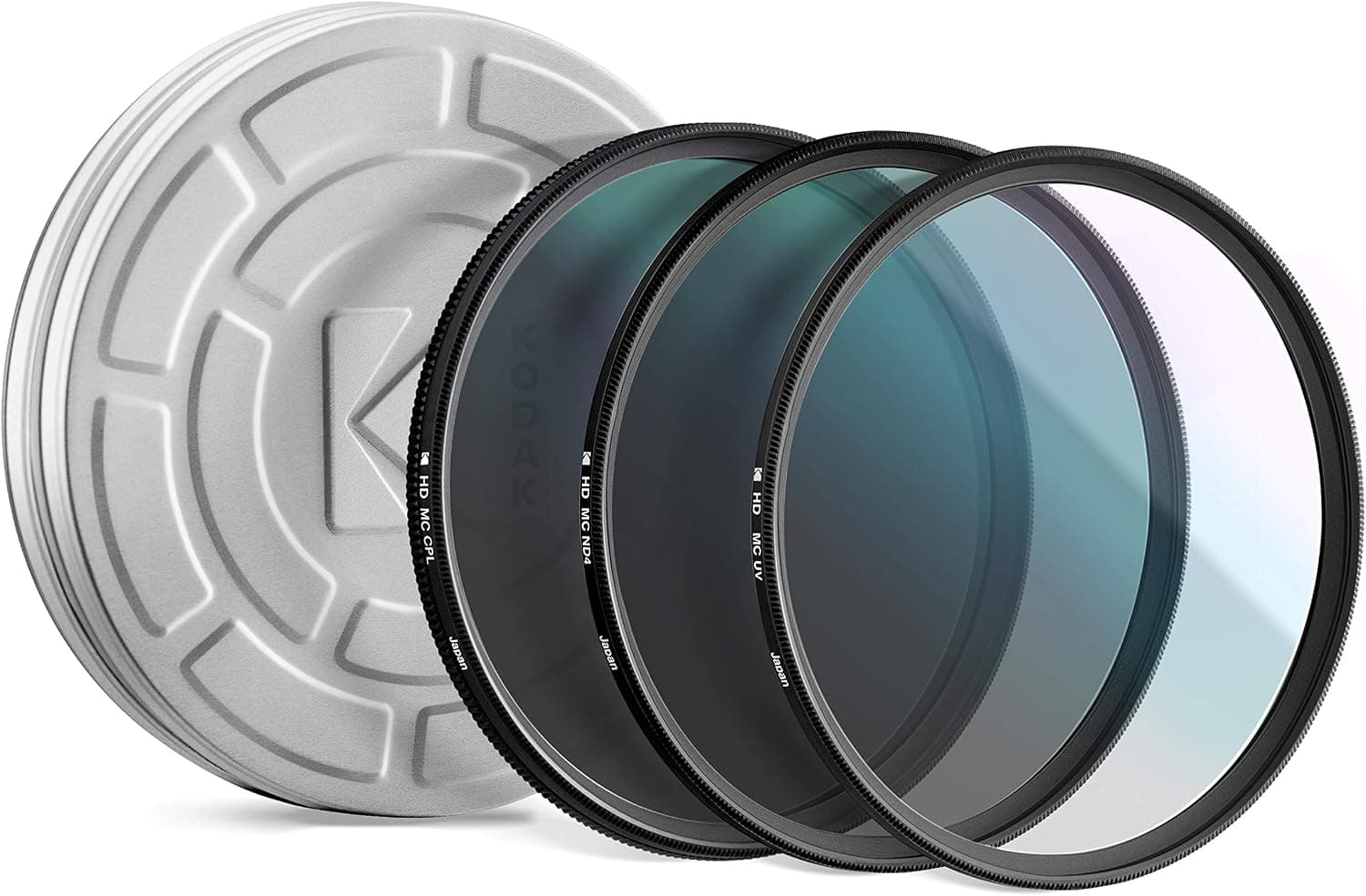 KODAK 46mm Filter Set Pack of 3 Premium UV, CPL & ND4 Filters for Various Photo-Enhancing Effects, Absorb Atmospheric Haze, Reduce Glare & Prevent Overexposure, Slim, Multi-Coated Glass & Mini Guide