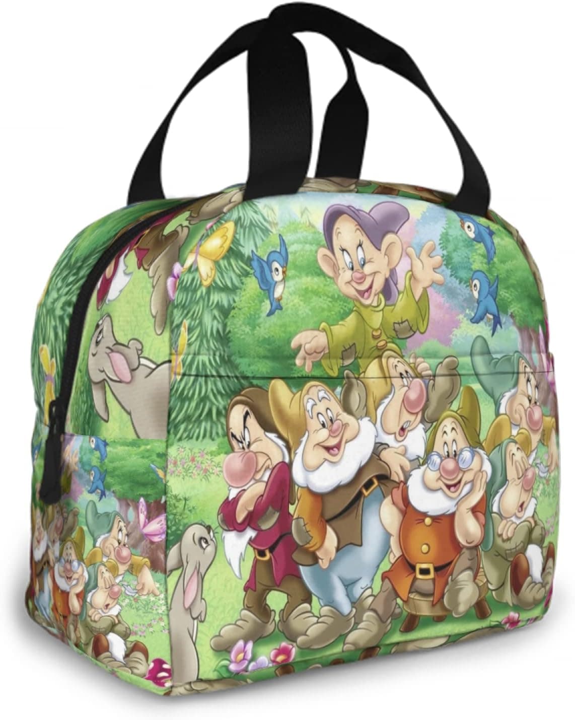 Yunlenb Snow White and the Seven Dwarfs Lunch Bag Portable Thermal Cooler Box Picnic Tote Bento Bag For Men Women Work Travel 5"x"9"x"8 Inch