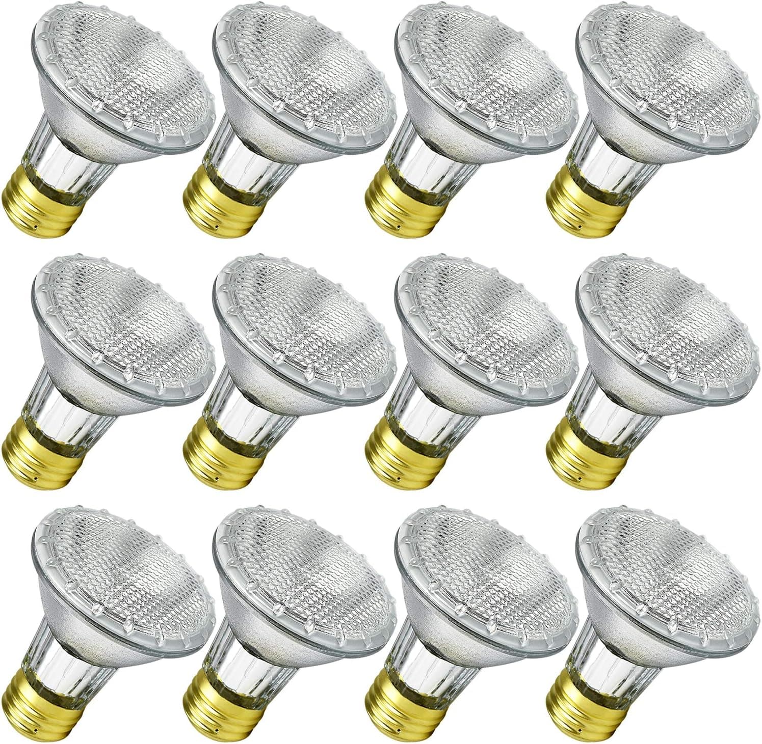 Luxrite LR20613 (12-Pack) 38PAR20/120V 38-Watt Eco Halogen Par20 Light Bulb, Dimmable, Equivalent to 50W Incandescent, 2900K, 500 Lumens, E26 Medium Base