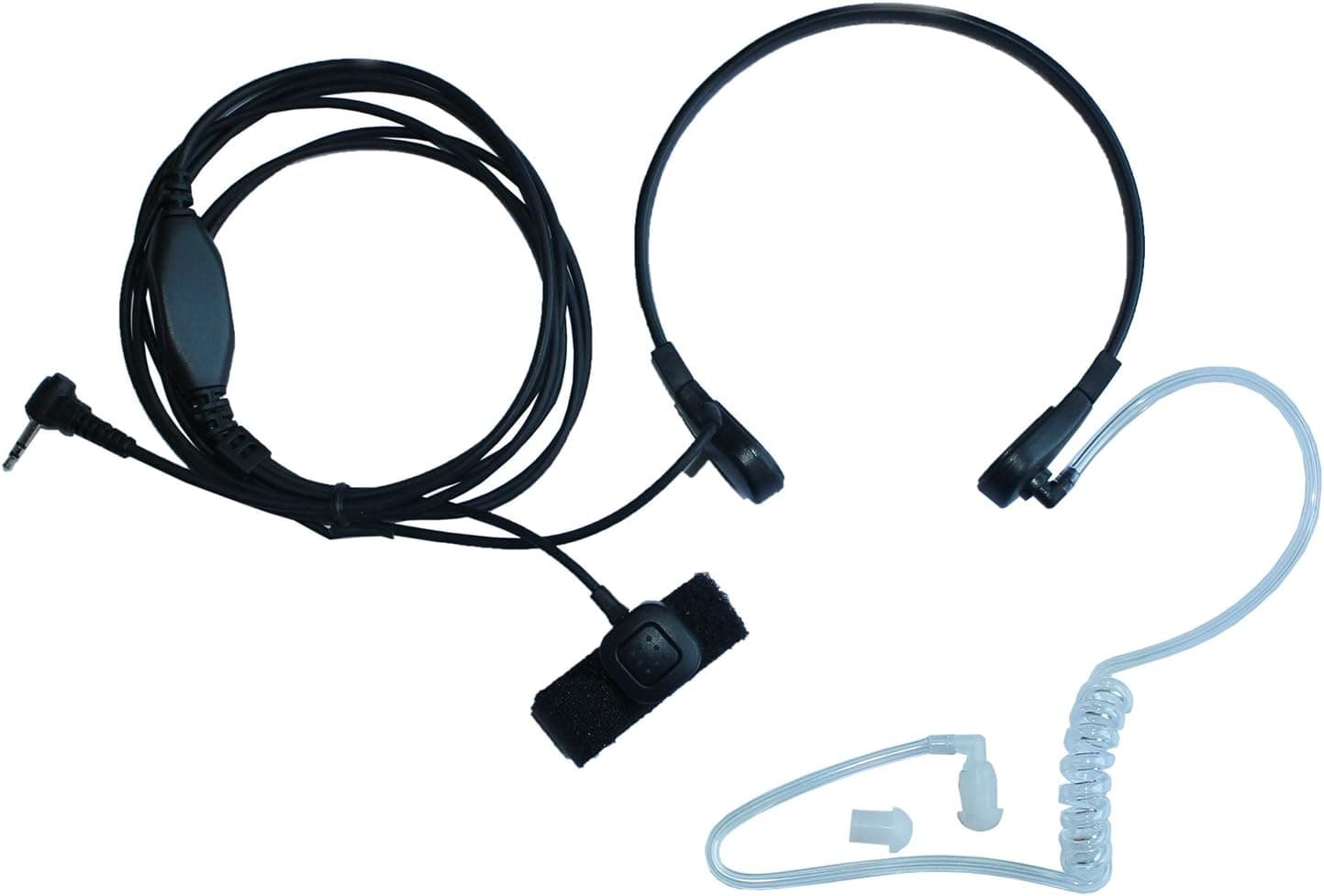 GoodQbuy Flexible Throat Mic Microphone Covert Acoustic Tube Earpiece Headset with Finger PTT is Compatible with Motorola Talkabout 2 Two Way Radio Walkie Talkie 1-pin