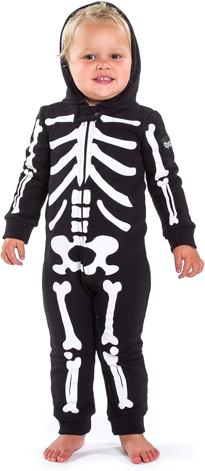 Tipsy Elves Skeleton Halloween Costume Jumpsuit for Babies and Toddlers Unisex Sizing