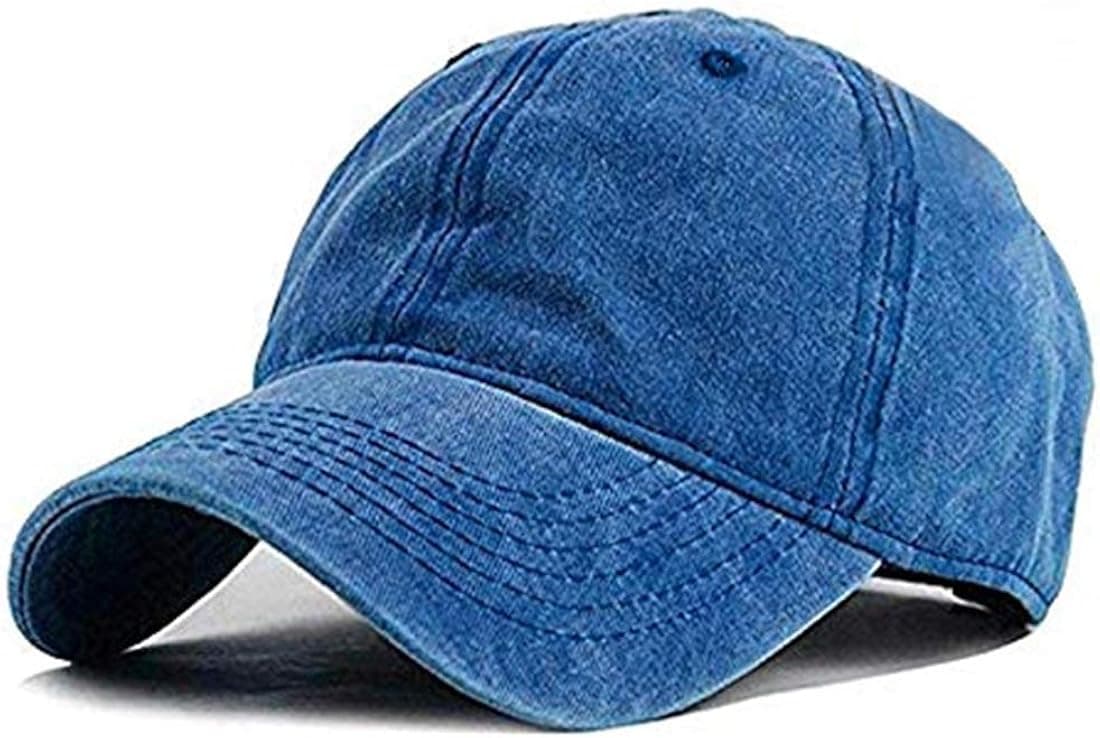 Unisex Vintage Washed Distressed Baseball-Cap Twill Adjustable Dad-Hat
