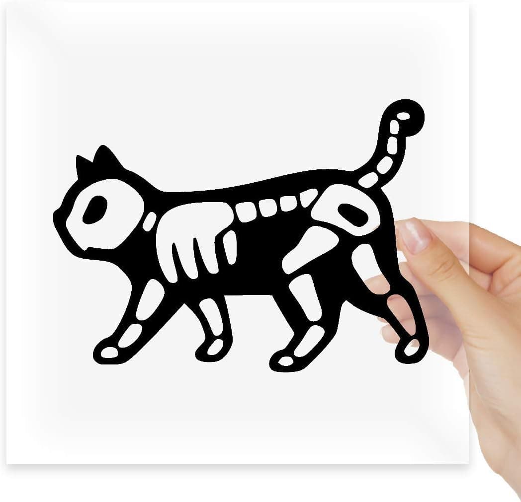 Skeleton Cat Vinyl Sticker Decals