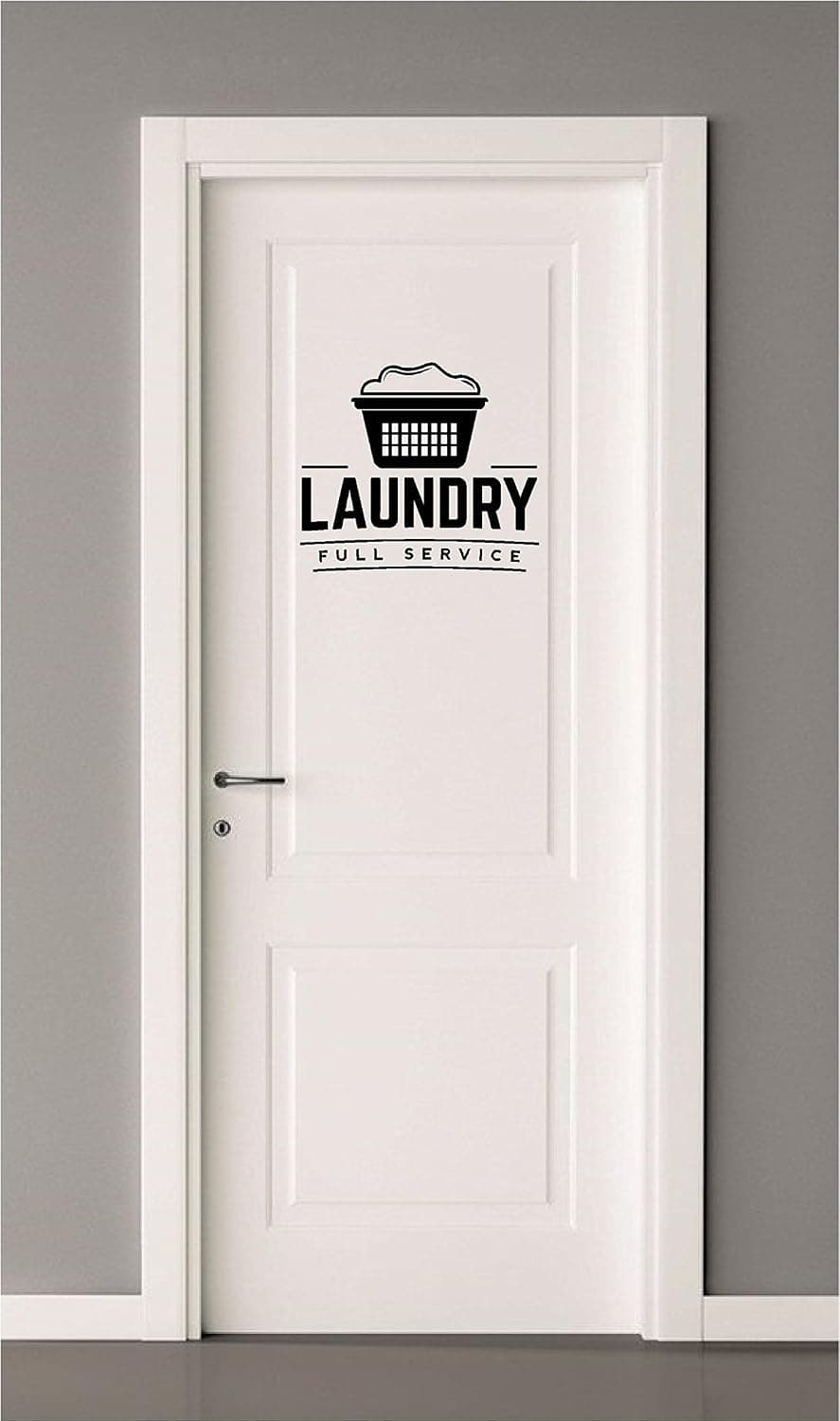 Home Wall Decal Laundry Room Door Sticker - Laundry Full Service - Vinyl Wall Decals Sayings Words Art Decor Lettering Wall Art Inspirational Uplifting