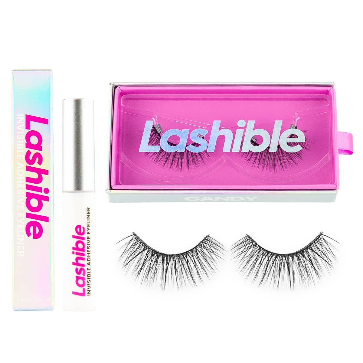 Lashible Magnetic Eyelashes Natural Look with Eyeliner Eyelash Kit - Reusable Magnetic Lashes Natural Looking without Eyeliner - Clear No Liner - Short Small Medium Wispy Magnet False Fake Eye Lash