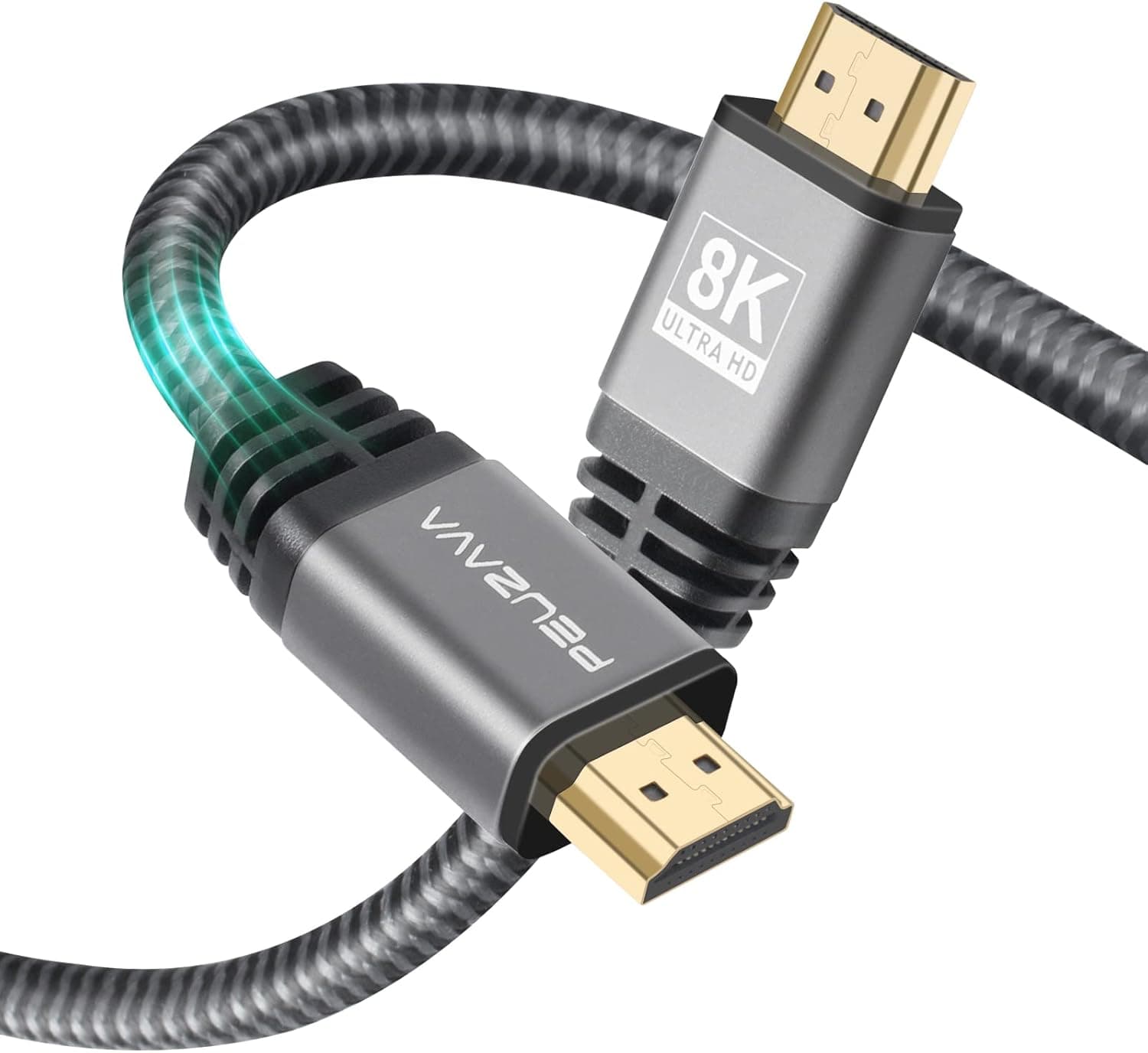 PEUZAVA 8K HDMI Cable 6ft, 48Gbps Ultra High Speed HDMI 2.1 Cord, 8K@60HZ 4K@120Hz eARC HDR10 HDCP 2.2&2.3 Dolby Compatible with PS5 PS4 Xbox Series X Switch Apple Samsung Sony LG Roku TV Blu-ray