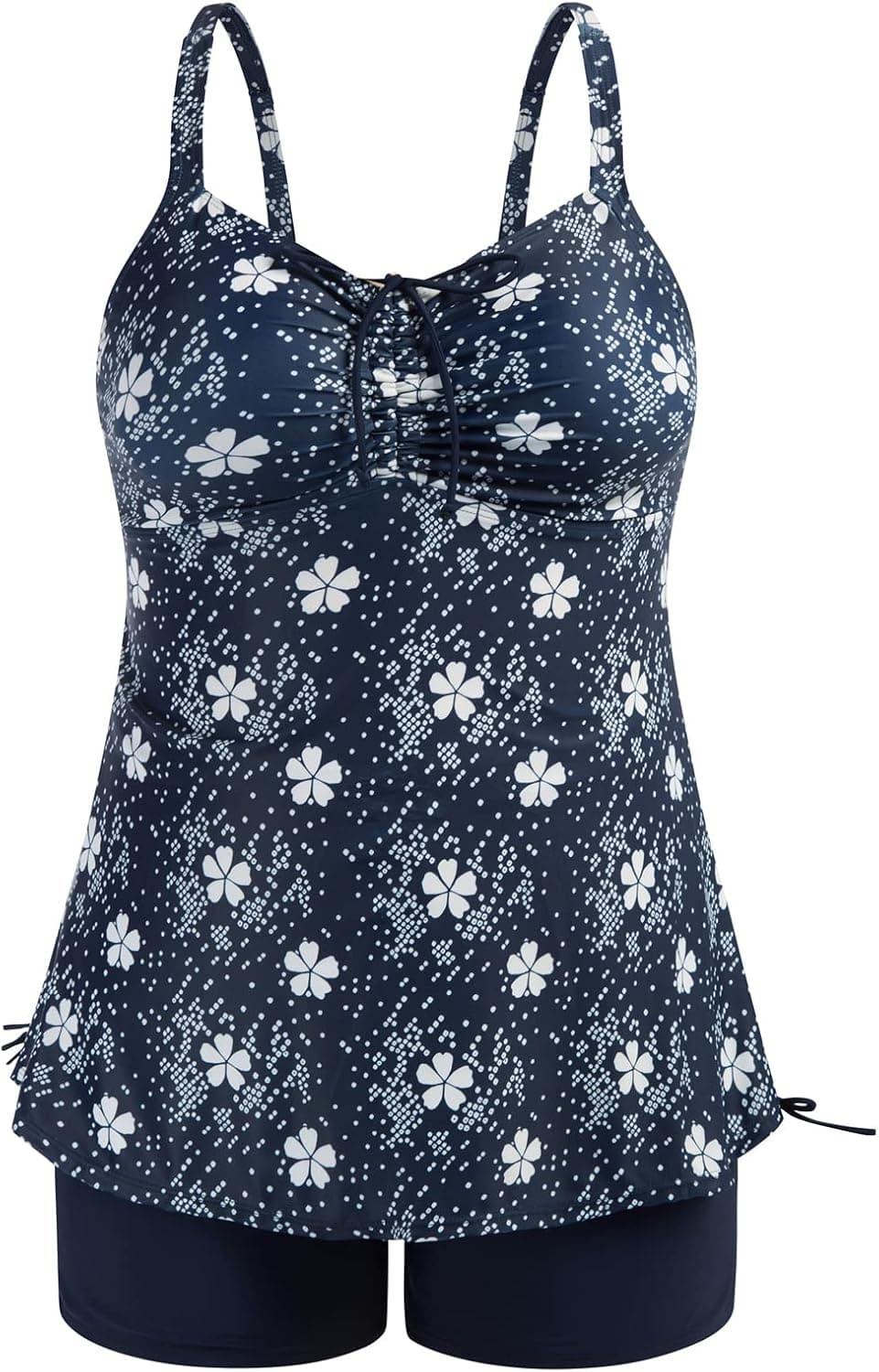 Hanna Nikole Plus Size Tankini Swimsuits for Women Two Piece Swim Top Shorts Tummy Control Bathing Suits