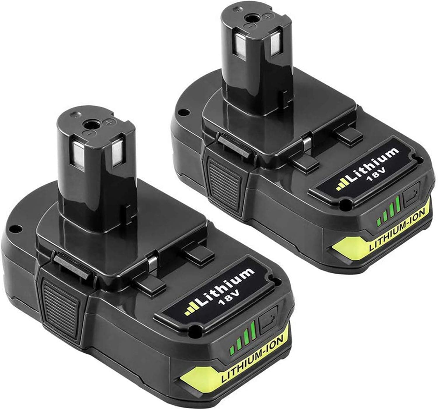 Fhybat 2Pack 3.0Ah 18 Volt Lithium Replacement Battery Compatible with Ryobi 18V P102 P103 P104 P105 P107 P108 P109 P122 Ryobi ONE+Plus Cordless Tool