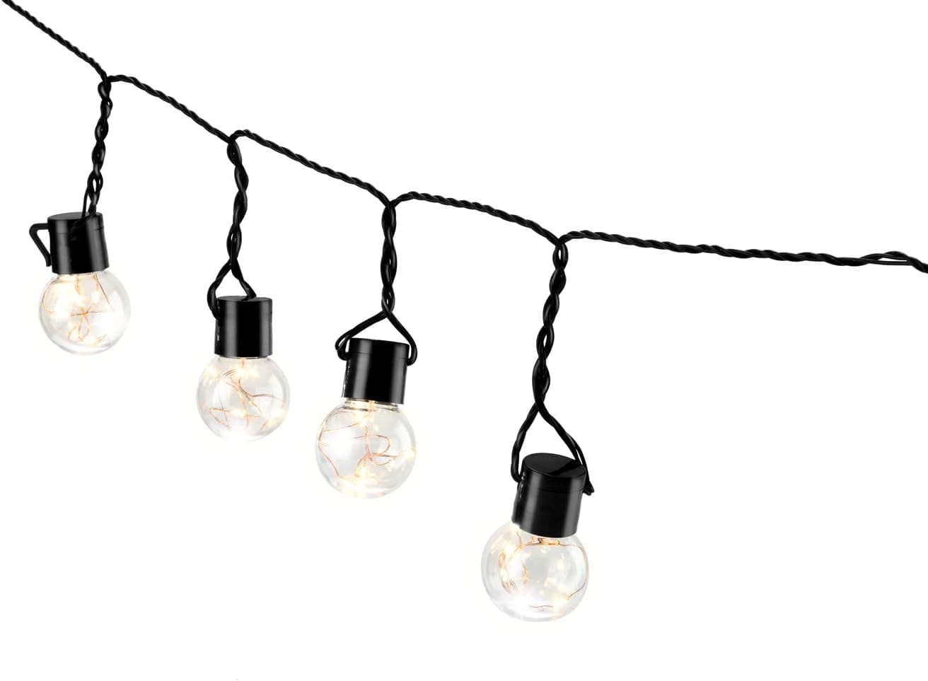 Safety Extra-Low Voltage Globe Outdoor String Lights, 20 x Warm White G45 LED Light Bulbs, Rainproof Strand Light for Patio Gazebo Garden Wedding Christmas Party Backyard Indoor Bedroom, etc
