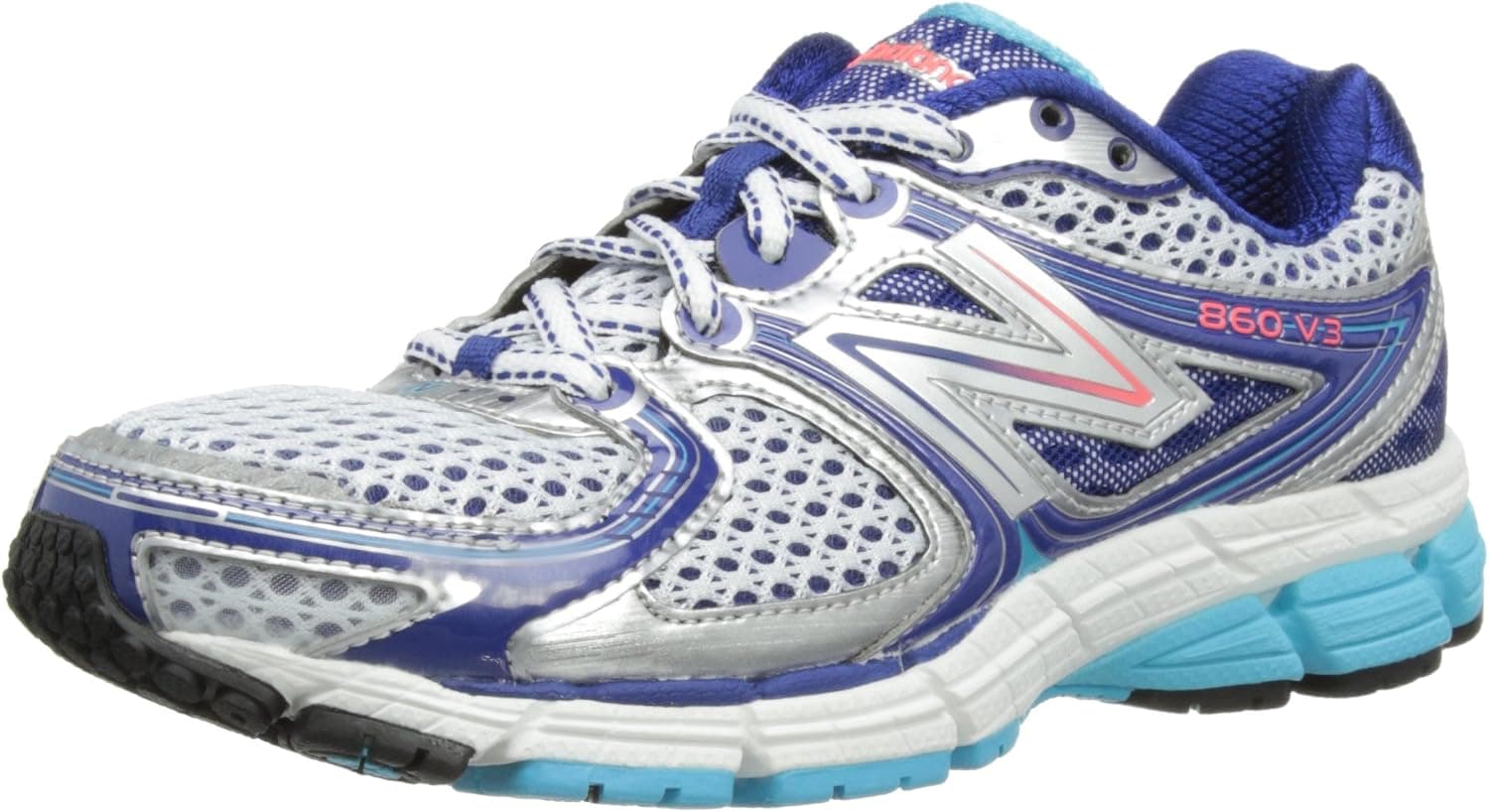 Women's New Balance 860 Running V3-7.5-B-Silver/Blue