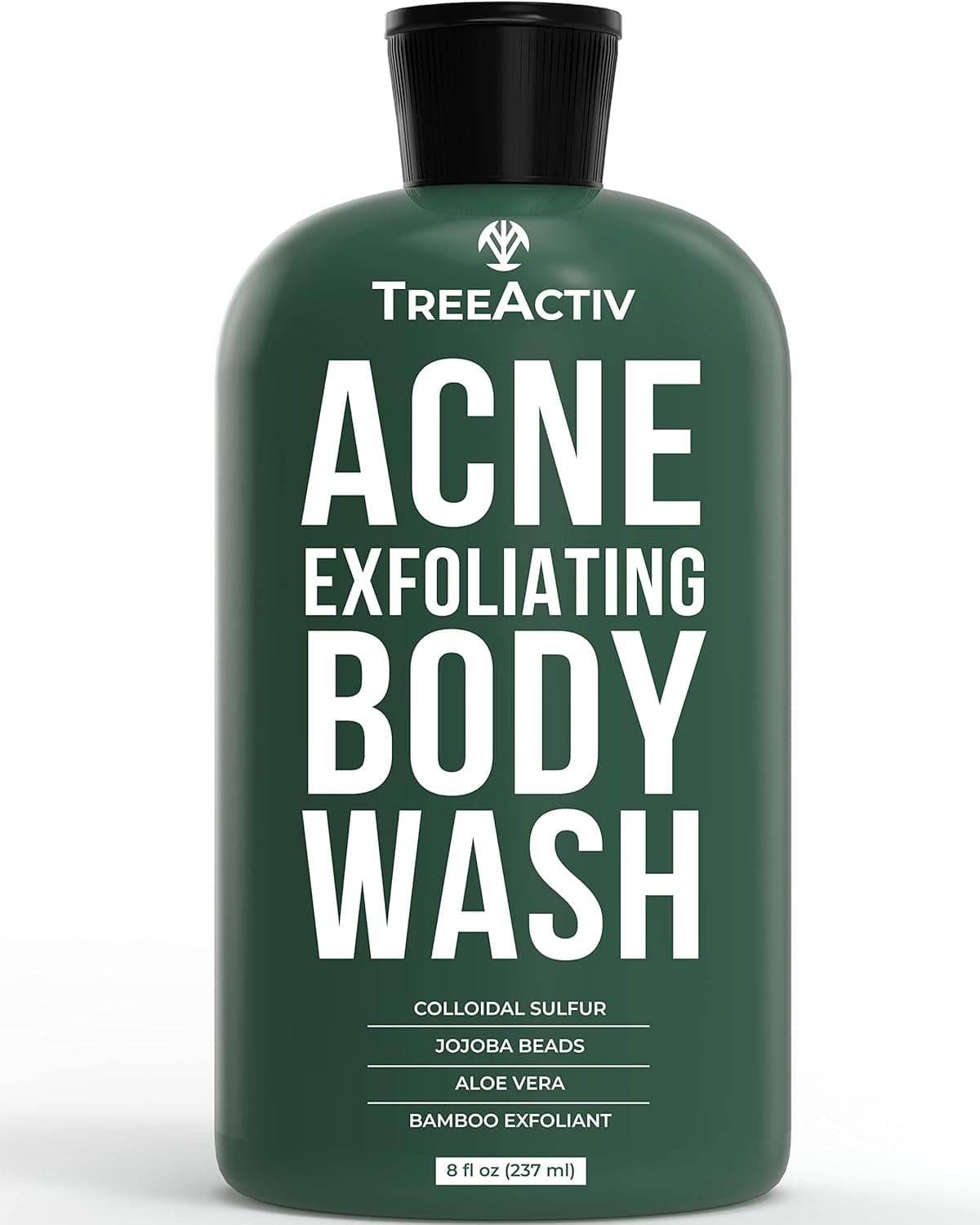 TreeActiv Acne Exfoliating Body Wash - Exfoliating Body Acne Wash for Back, Chest, Shoulder, and Butt Acne Removal - Back Acne Treatment For Women and Men - Back Acne Body Wash With Tea Tree Oil