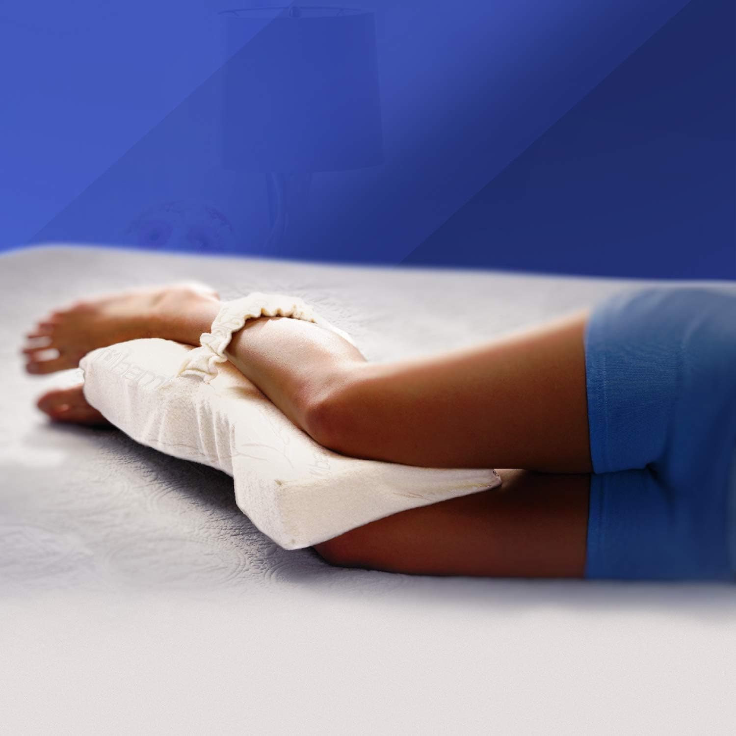 Back Support Systems Knee-T Memory Foam Leg Pillow Patented - Best Side Sleeper Pillow for Back Pain Relief, Hip and Sciatica Pain, Side Sleepers - Designed by Doctors