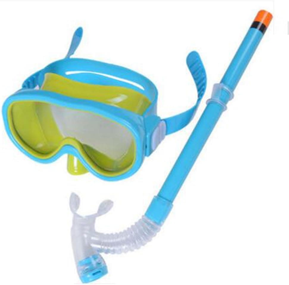 Dongcrystal Junior Swimming Scuba Anti Fog Goggles Snorkeling Set (Mask and Snorkel)-Lake Blue Goggles