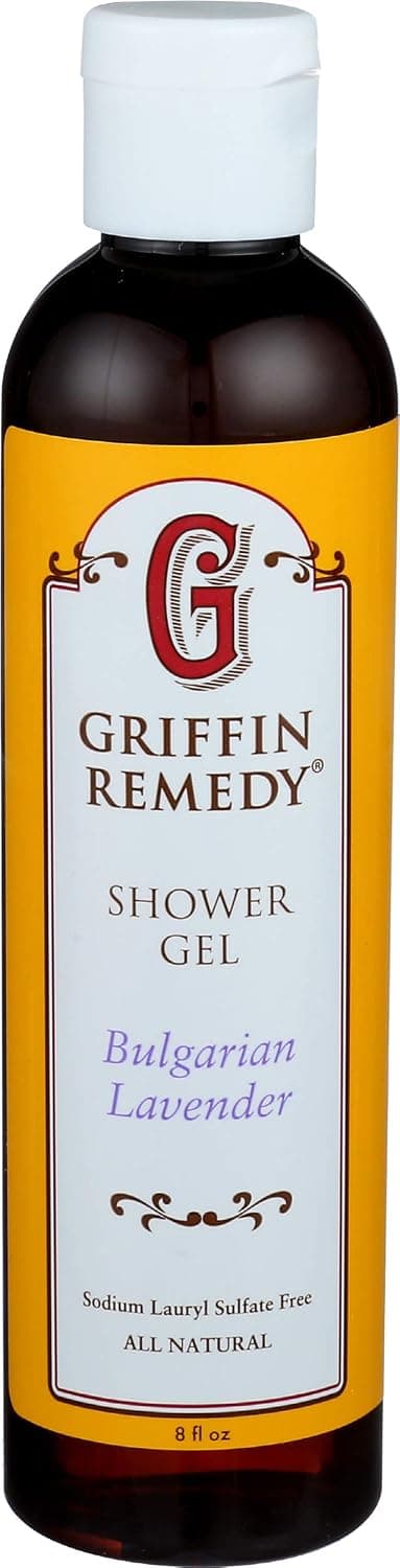 Griffin Remedy Shower Gel - All-Natural Calming Lavender Essential Oils and Organic MSM, Aromatherapy, Paraben Free, Sulfate Free 8 fl oz, 1 count