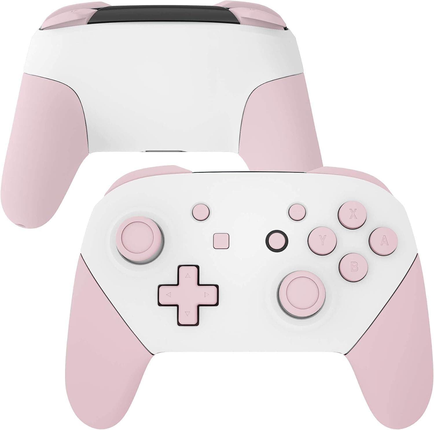 eXtremeRate Cherry Blossoms Pink & White Custom Soft Touch DIY Replacement Shell Housing Case with Button for Nintendo Switch Pro - Controller NOT Included