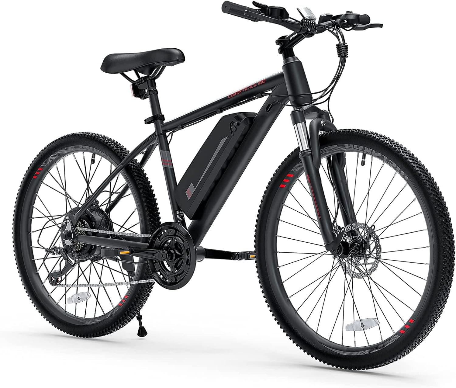 Cybertrack 100 26" Electric Bike, 3 Hours Fast Charge, Equipped with BAFANG 350W Brushless Motor, 36V/10.4Ah Removable Lithium-Ion Battery, with Shimano 21-Speed and Suspension Fork