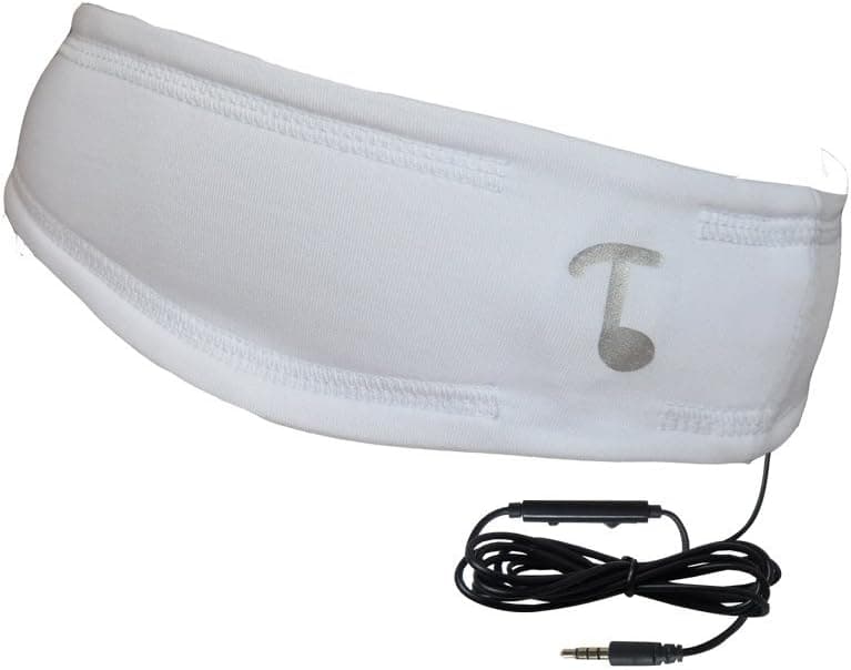 TOOKS NextGen SPORTEC Band (Dryfit) - Headphone Headband with Integrated Removable Headphones | New Inline Remote with Microphone, Volume Adjust and Music/Call Control | Color: PRO White