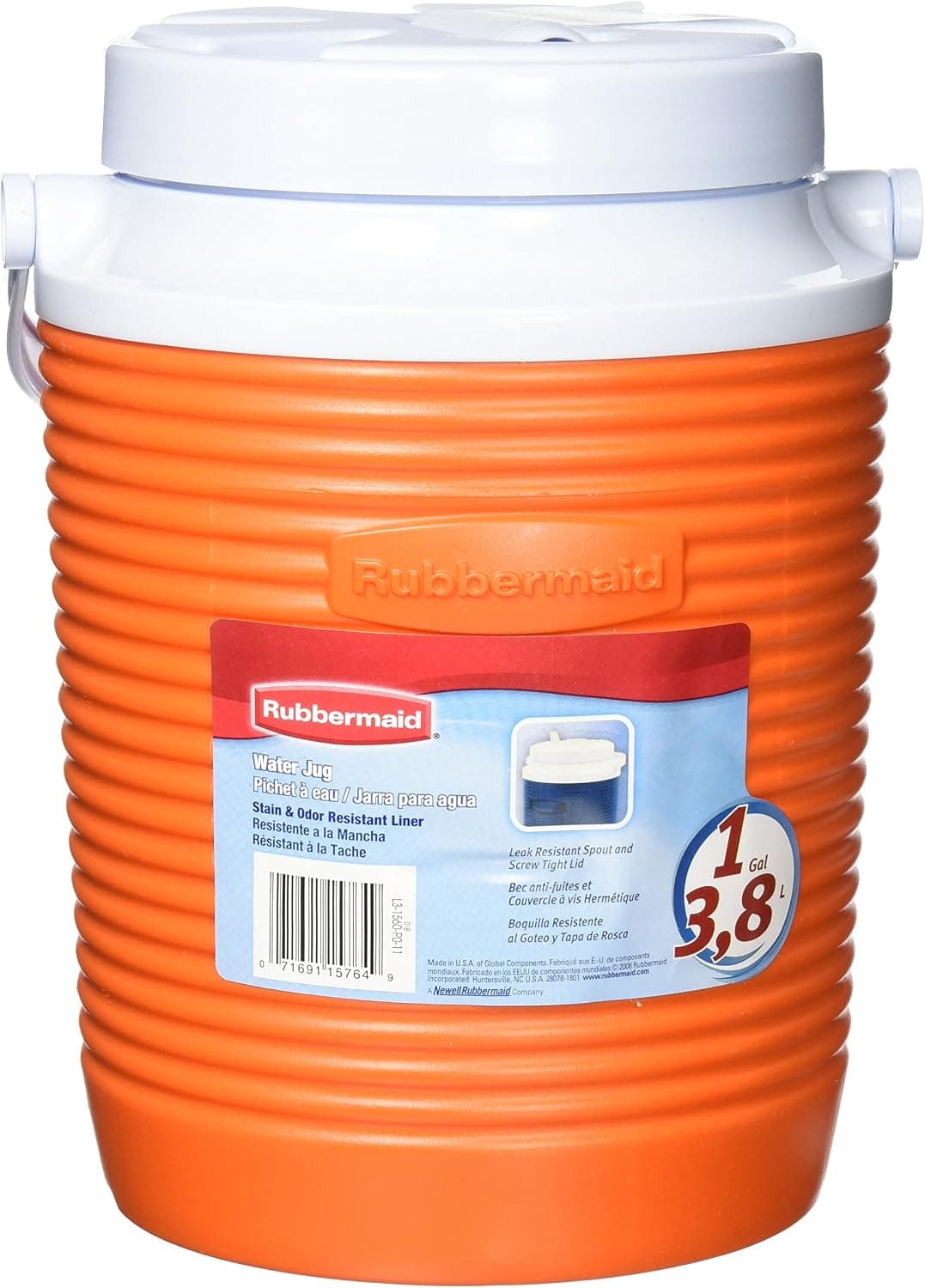 Rubbermaid Victory Jug, 1 Gallon, Orange
