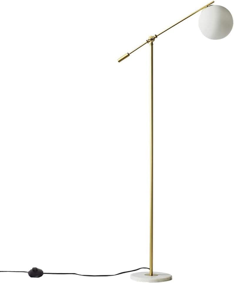 Surpars House Mid-Century Floor Lamp with Glass Globe,Brass Golden
