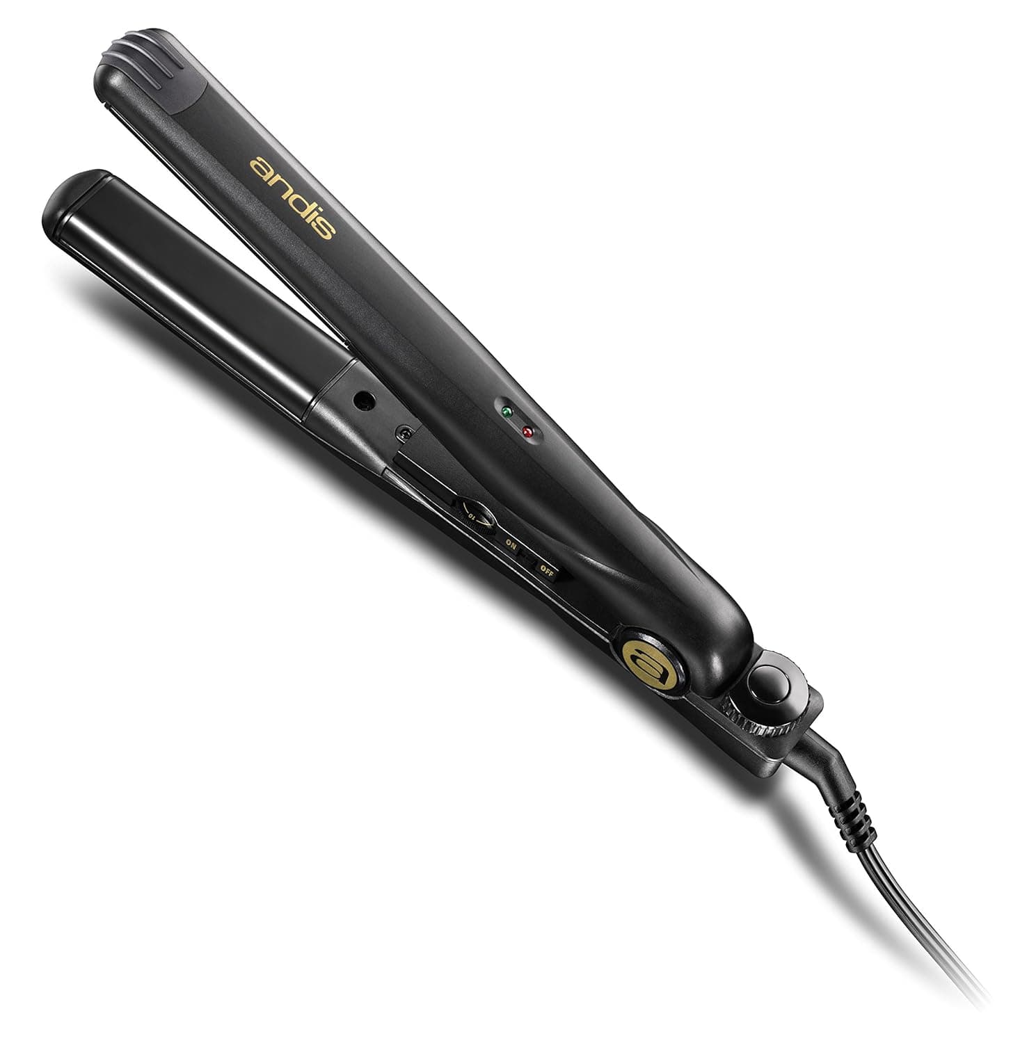 Andis 37695 Curved Edge Professional High Heat Ceramic 1-Inch Flat Iron, Black