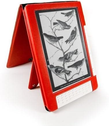 Tuff-Luv Leather case cover for Amazon Kindle DX Flip Style (9.7" inch) 1st Gen (Rouge - Red)