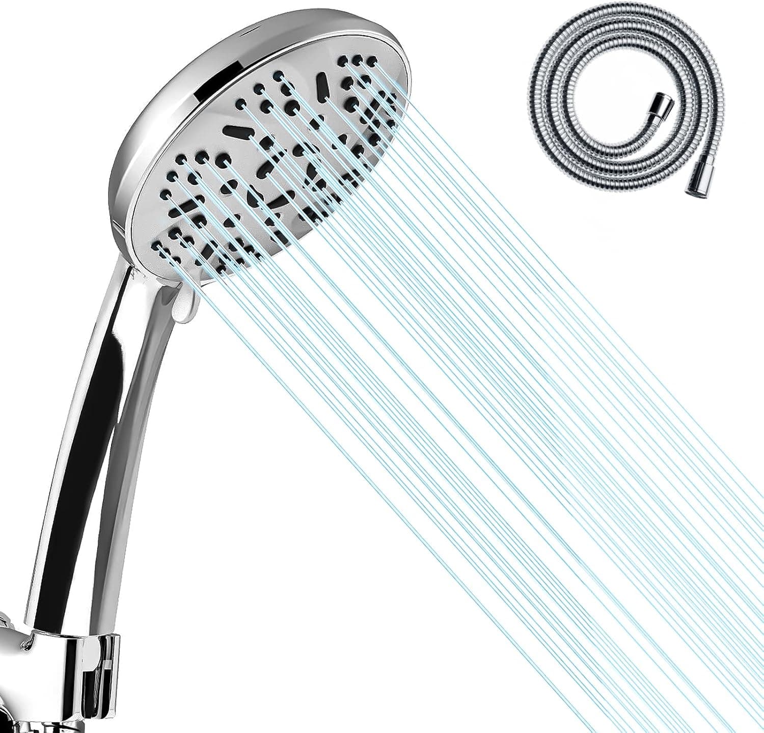 Shower Head HALOVIE High Pressure Handheld Shower Head with 9 Spray Settings Handheld Rain Shower Powerful Shower with 59" Stainless Steel Hose
