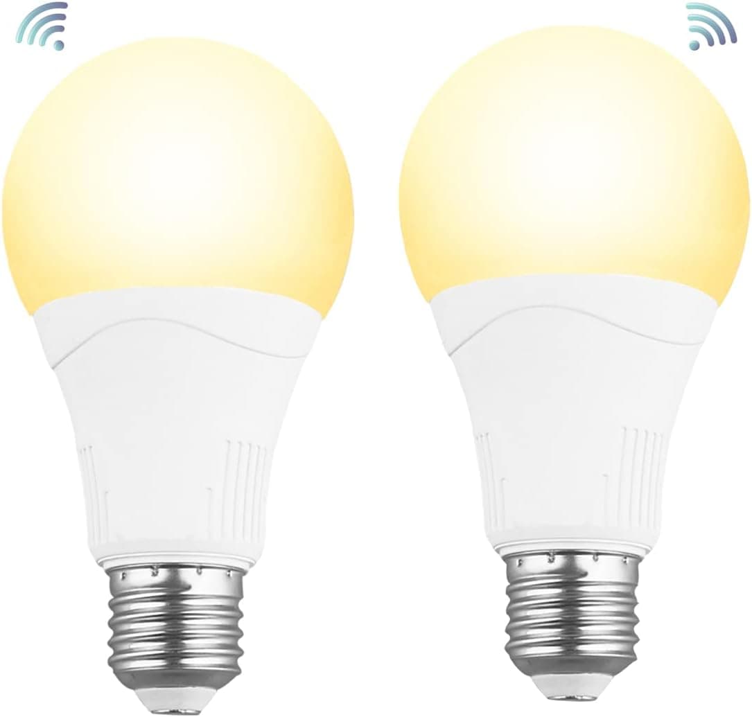 U4GLORY Outdoor Radar Motion Sensor Light Bulb - 2 Pack, A21 15W (100Watt Equivalent), E26 1500LM, Motion Activated Dusk to Dawn LED Bulbs Lighting, for Porch, Garage,Patio, 3000K Warm White