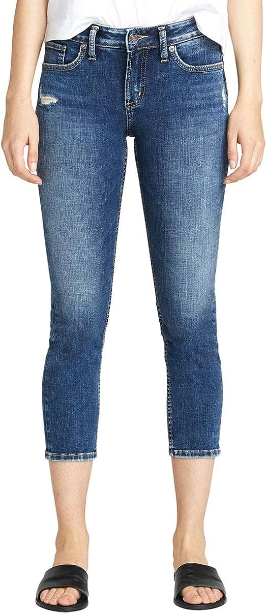 Silver Jeans Co. Women's Elyse Mid Rise Capri