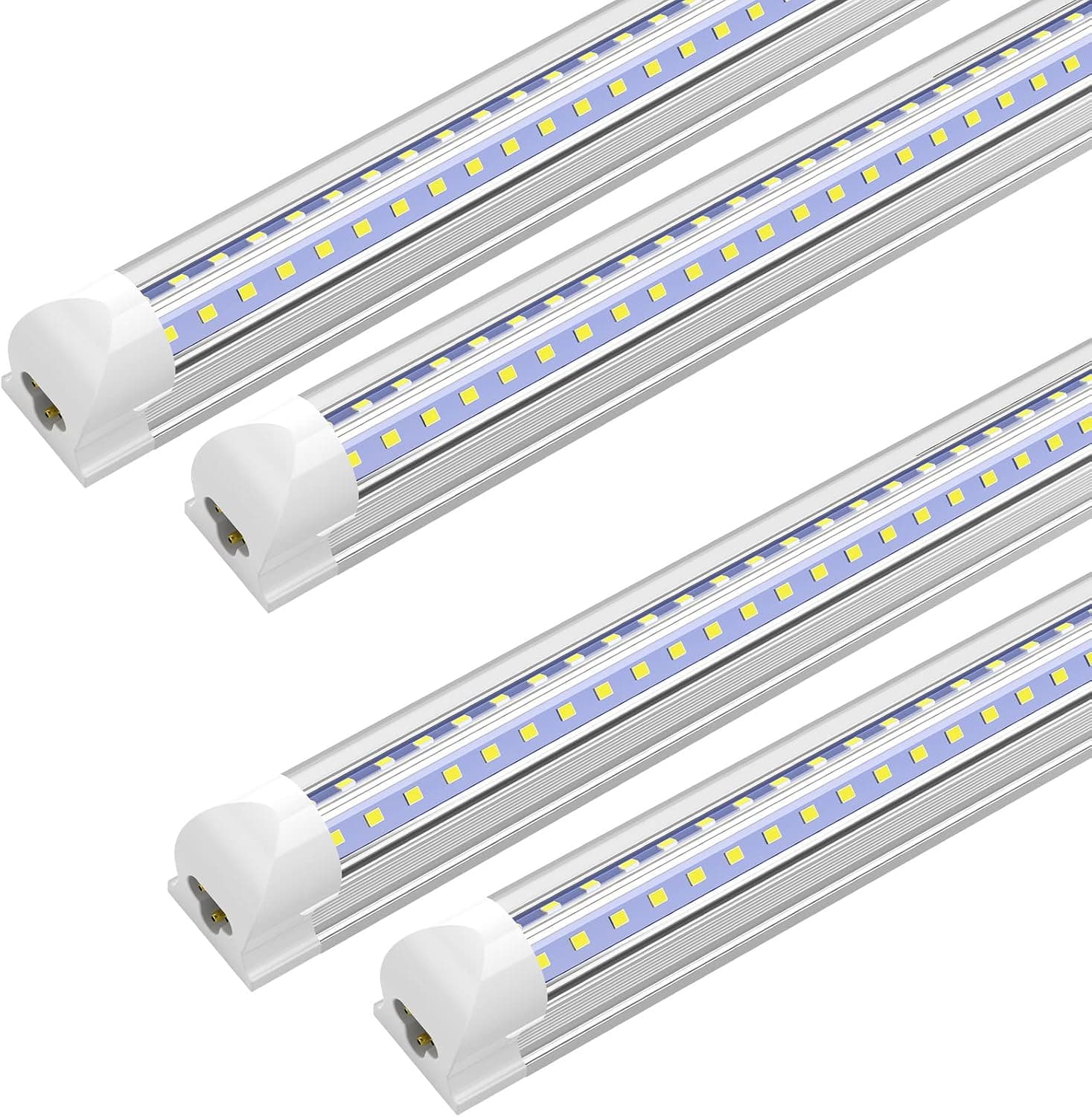 SHOPLED LED Shop Light 2FT, 18W 2340LM 5000K Daylight White, V Shape, T8 2 Foot LED Tube Light Fixture, Linkable Utility Ceiling Lights for Workbench, 4 Pack