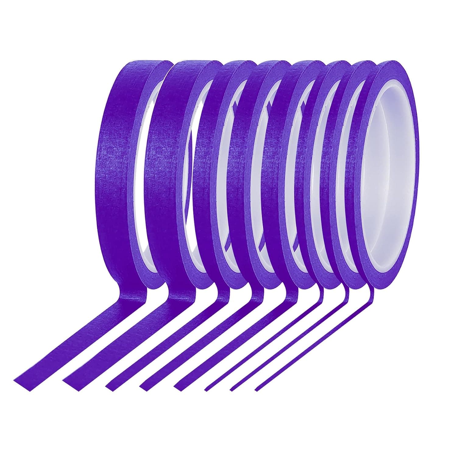 8Rolls Thin Painters Tape Total 176yards 1/8, 1/4, 1/2 inch Width Painter Tape Paint Tape masking Tape Pinstriping Tape, DIY Art TapeSmart Selection, 3" Large Core Easy to Work for Big Projects
