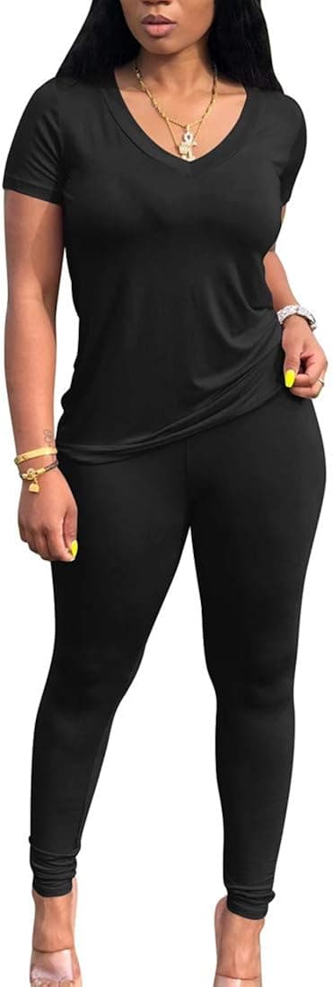 BORIFLORS 2 Piece Outfits for Women Workout Track Suits Long Sleeve Top Jogger Legging Pants Sets