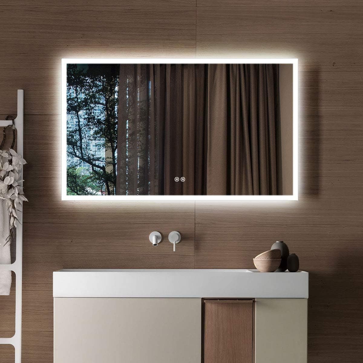 BHBL Bathroom Mirror with Lights,Led Mirror for Bathroom 60 x 36 Inch Vanity Mirror with Lights Anti-Fog & Dimming Bathroom Mirrors Wall Mounted (Vertical/Horizontal)