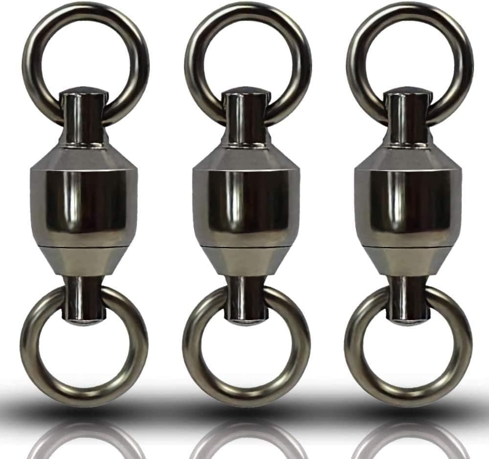 GERUITE High Strength Ball Bearing Swivels Corrosion Resistance Fishing Swivels Barrel Swivels Fast Rotation for Saltwater Freshwater Onshore Offshore Fishing