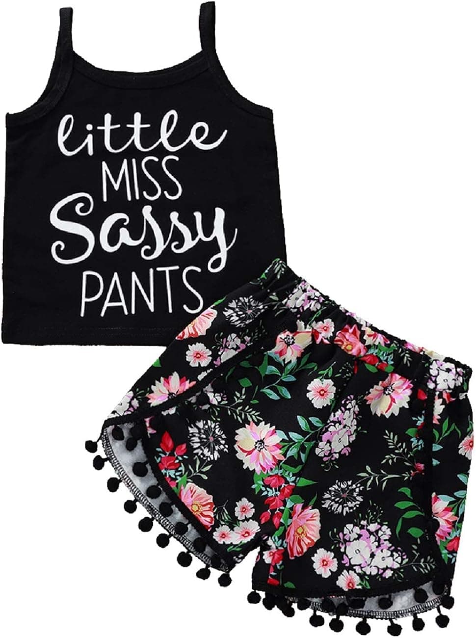 Toddler Infant Baby Girl Clothes Sleeveless Tank Top Floral Short Pant Headband Girls Summer Outfit