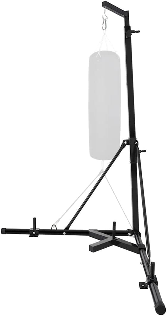 Weanas Folding Heavy Bag Stand, Foldable Heavy Duty Boxing Punching Bag Stand, Portable Sandbag Rack Freestanding Height Adjustable Up to 132 lbs for Home Fitness
