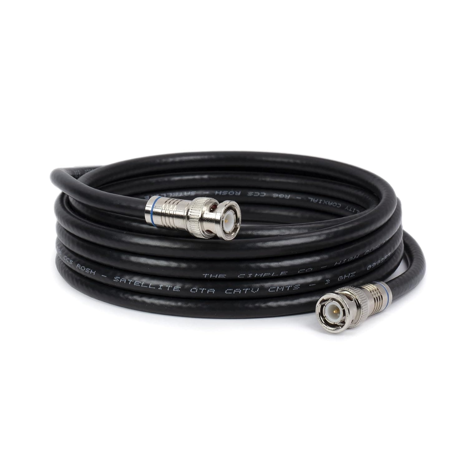 THE CIMPLE CO BNC Cable, Black RG6 HD-SDI and SDI Cable (with Two Male BNC Connections) - 75 Ohm, Professional Grade, Low Loss Cable - 50 feet (50')