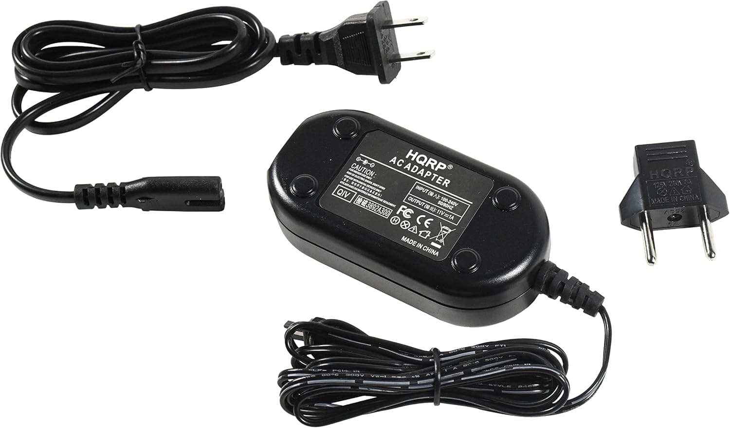 HQRP Replacement AC Adapter/Charger Compatible with JVC GR-D350 / GR-D350U, GR-D750 / GR-D750U, GR-D770 / GR-D770U Camcorder with USA Cord & Euro Plug Adapter