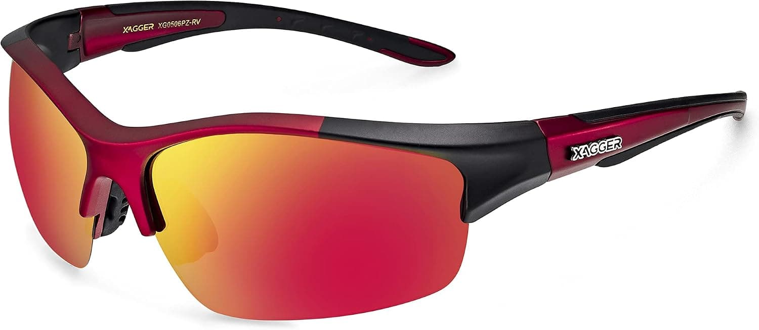 Xagger Polarized Sports Sunglasses for Men Women UV400 Wrap Around Sport Glasses