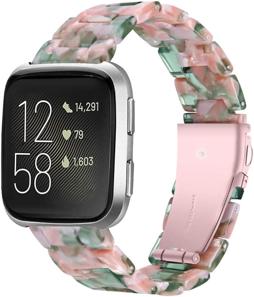 DKEnjoy Resin Replacement Strap Accessories Bracelet Adjustable Watch Band Wristbands Compatible for Fitbit Versa 2/Versa/Versa Lite Smartwatch
