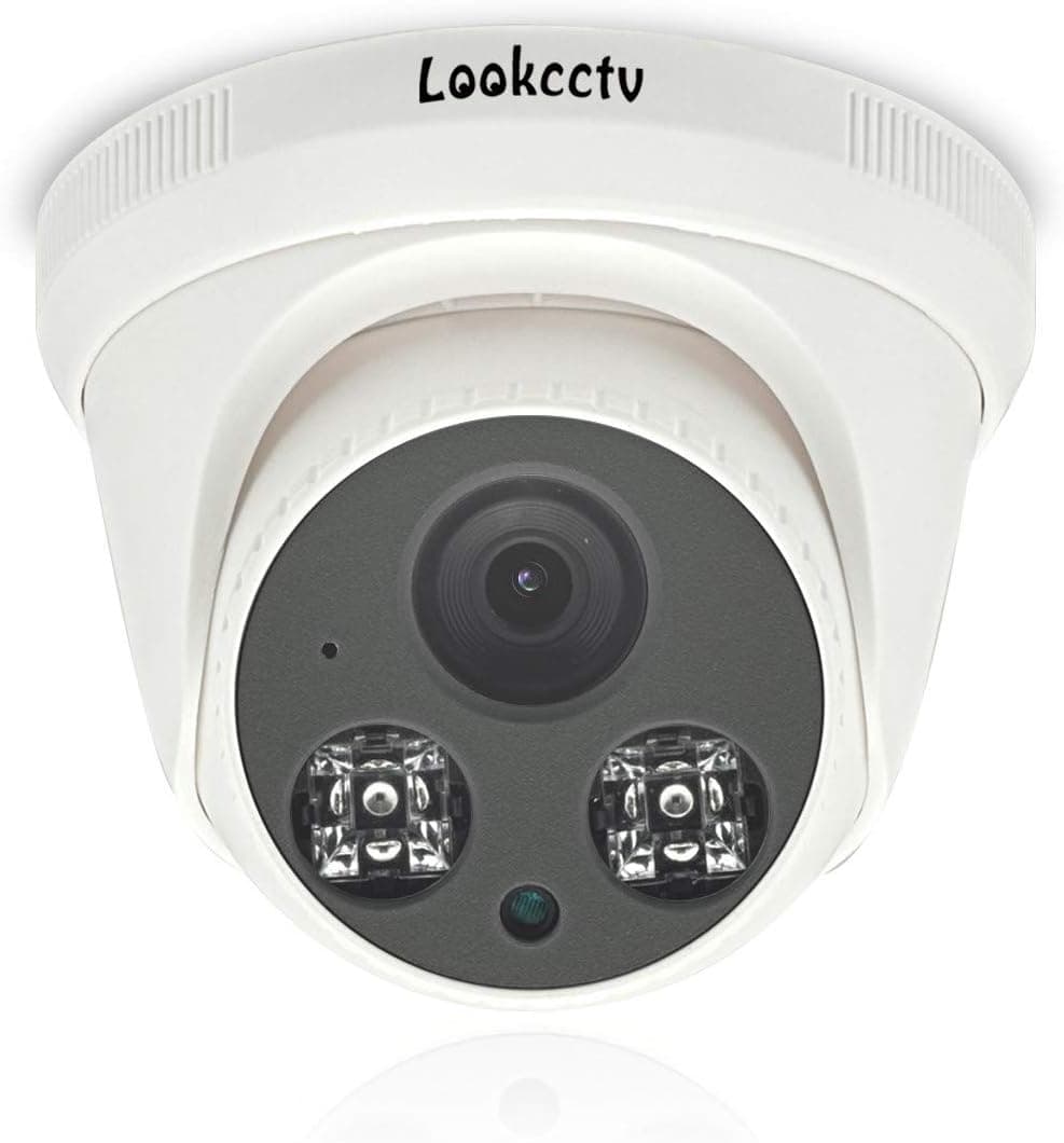 Lookcctv Dome Security Camera, 1080P CCTV HD Camera Built-in POE(Power Over Ethernet) /Audio,2.8mm Lens IR Cut Dome Security Camera,60ft Night Vision,Indoor Surveillance Camera