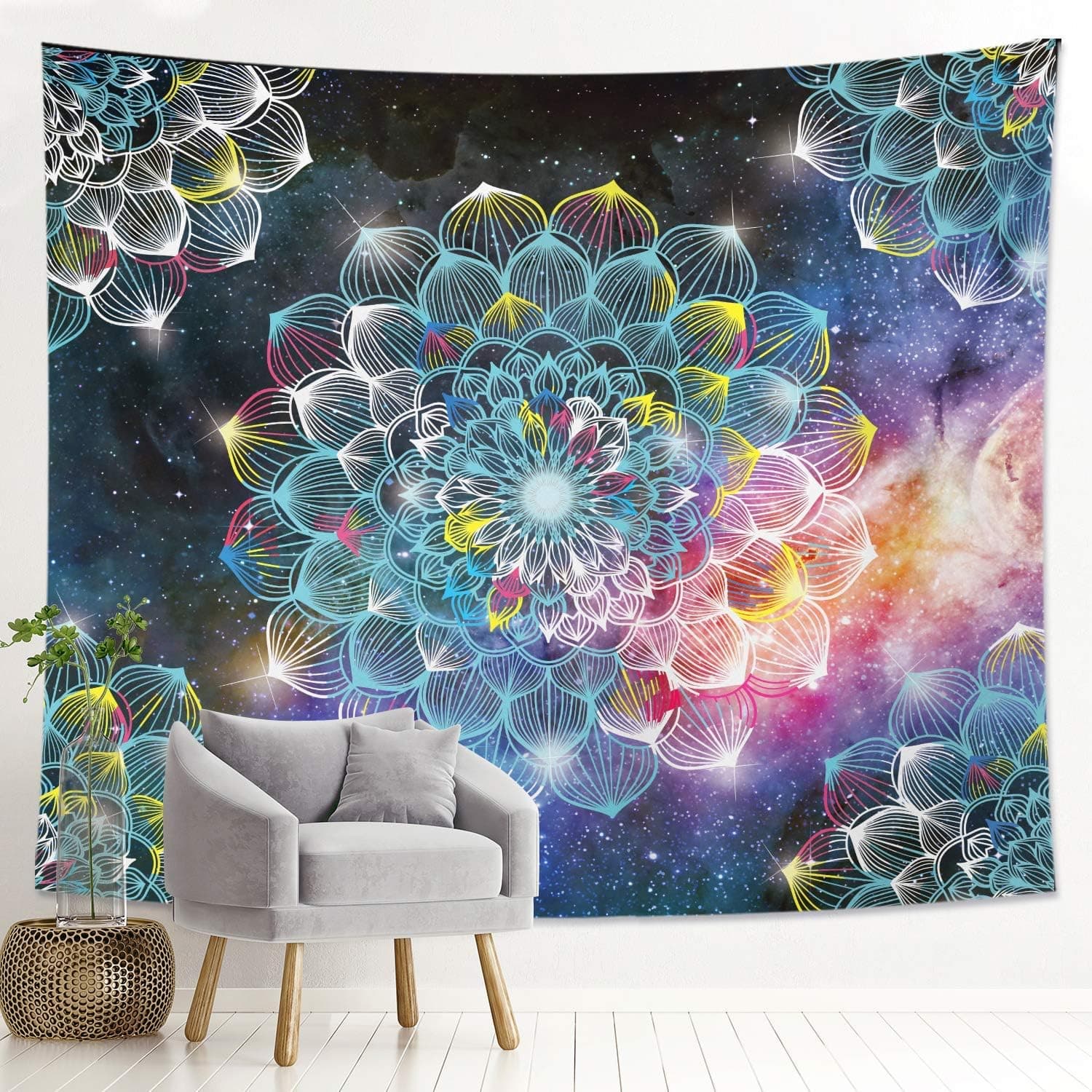 DESIHOM Mandala Tapestry for Bedroom Galaxy Tapestry for Bedroom Space Tapestry 70.9x92.5 Inch