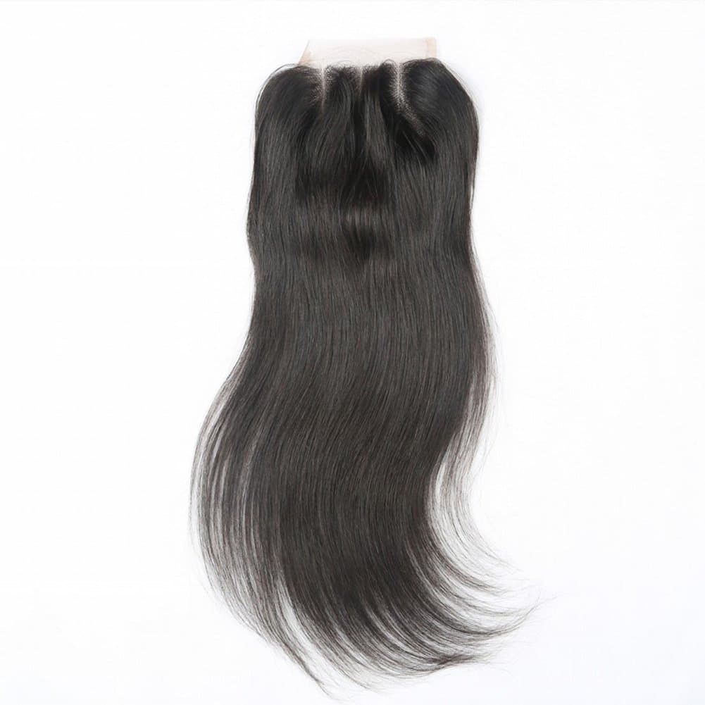 Beata Hair 3 Part Brazilian Lace Closure Straight Bleached Knots with Baby Hair 18inch